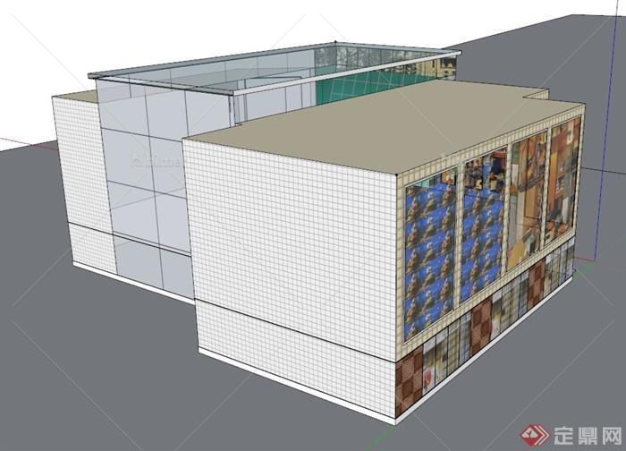 多层购物商场建筑设计SU模型