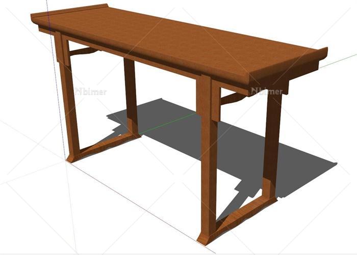 某现代风格木桌子设计su模型[原创]