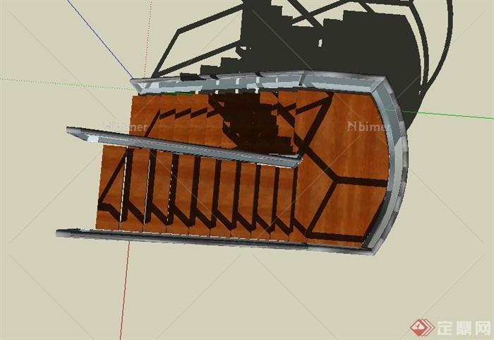 某建筑节点楼梯设计SU模型