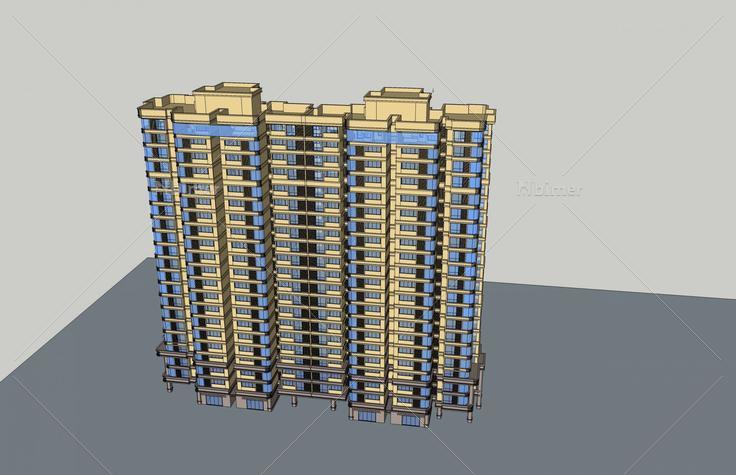 简欧风格高层住宅楼(51562)su模型下载