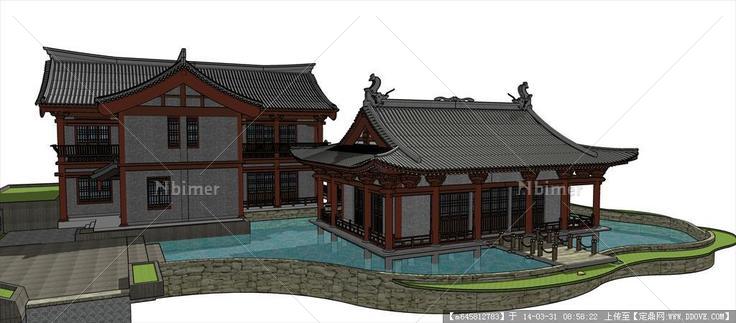 Sketch Up 精品模型---中式古建别墅