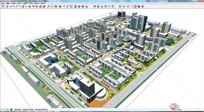 某城区建筑规划设计SU模型