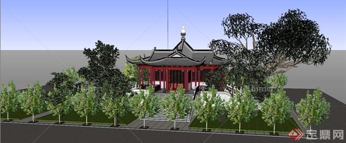 古建筑文化寺庙建筑su模型[原创]