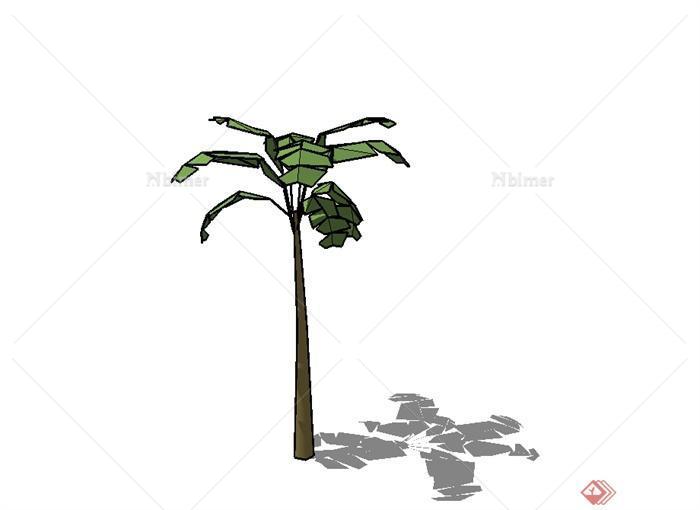 单棵经典芭蕉树植物素材设计SU模型[原创]