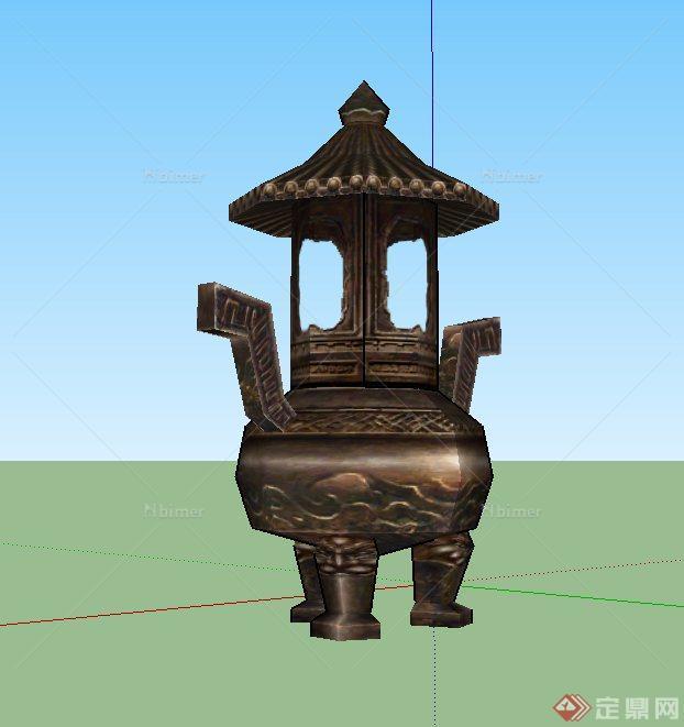 古典中式地灯设计SU模型