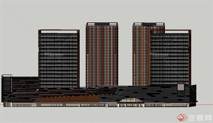 某大型现代商业建筑楼设计SU模型