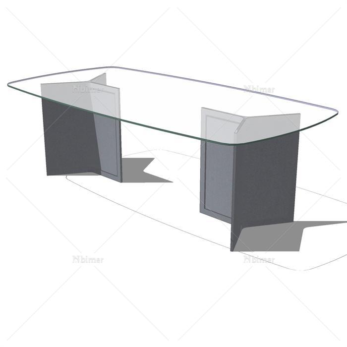 56种不同造型的长形餐桌设计su模型[原创]