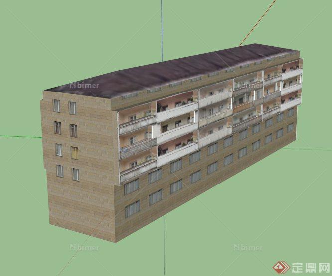 沿街住宅楼建筑设计SU模型