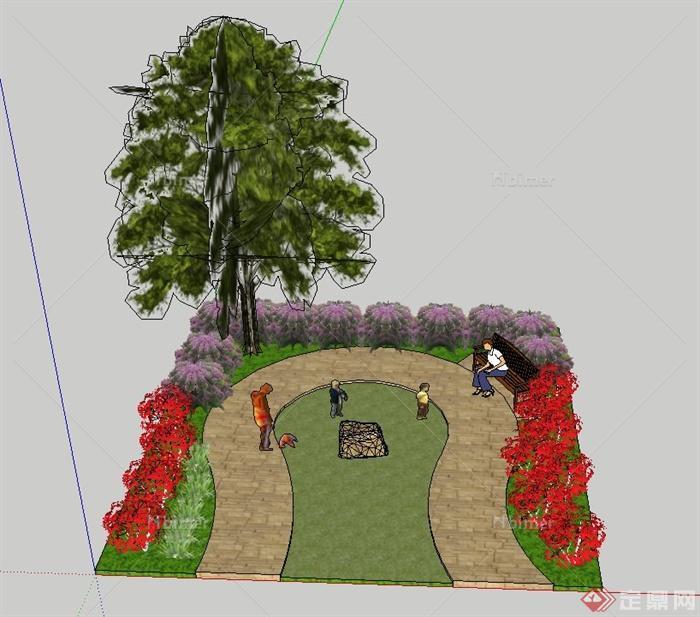 某花园部分景观设计SU模型
