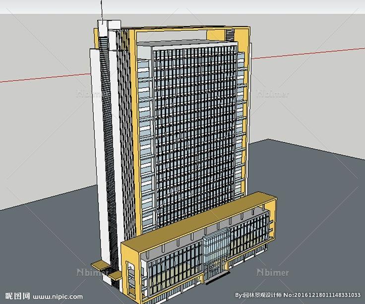 办公楼建筑草图大师SU模型图片