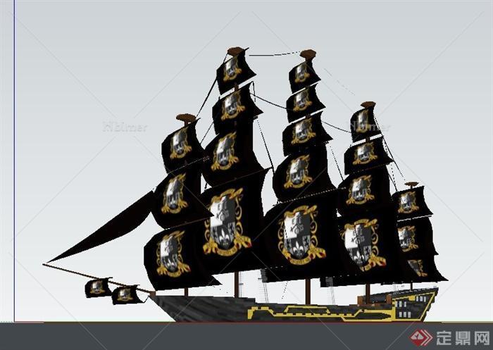 一艘海盗船帆船su模型[原创]