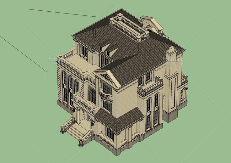 法式类独栋3(103289)su模型下载