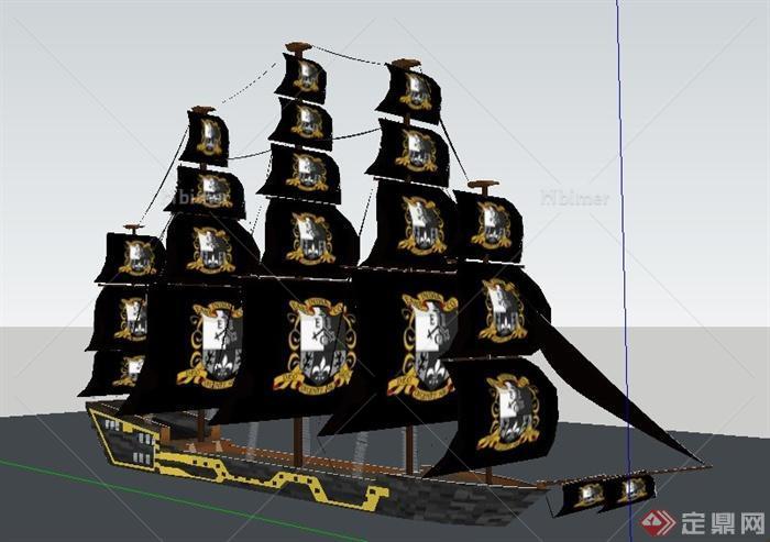 一艘海盗船帆船su模型[原创]
