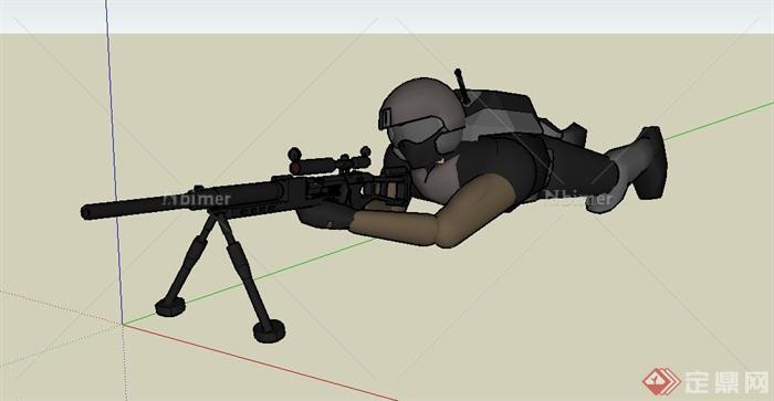 多个3D军事人物设计SU模型素材