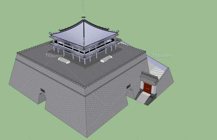 鼓楼(50140)su模型下载