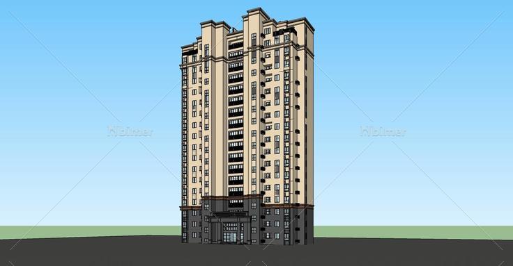 新古典风格高层住宅(73454)su模型下载