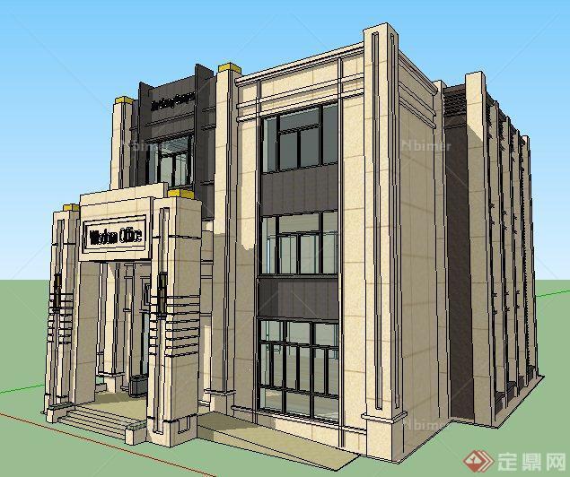 新古典风格某公司办公楼建筑设计su模型