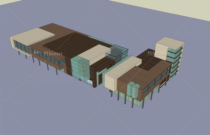 现代小商业楼(53713)su模型下载