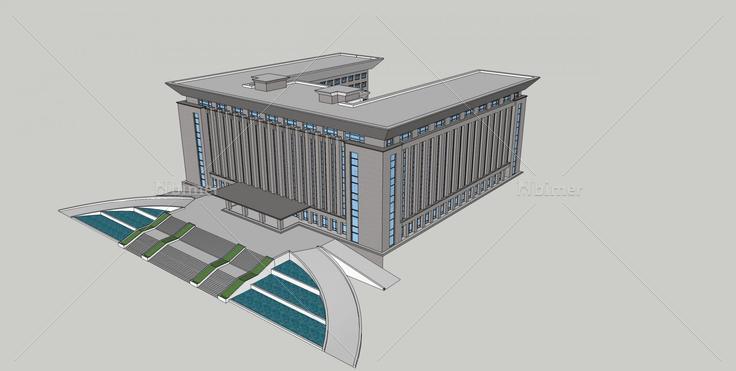 现代高层政府办公楼(31853)su模型下载