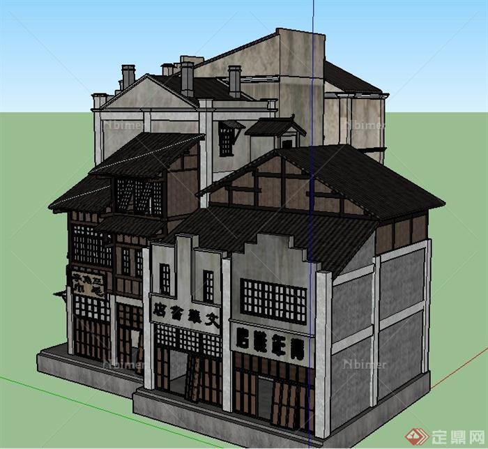 某古典中式综合商业建筑设计SU模型