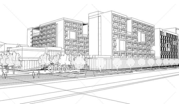 现代工业园办公楼建筑sketchup模型(183835)su模