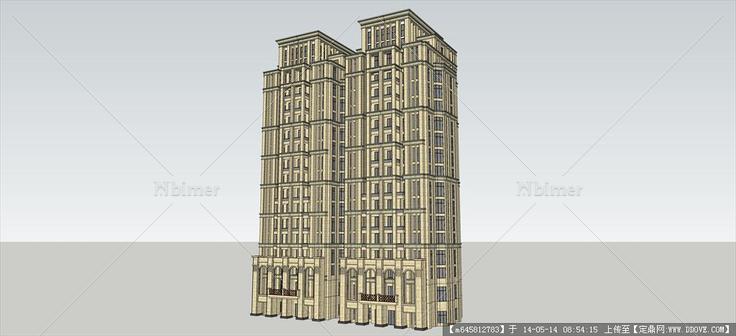 Sketch Up 精品模型---新古典风格高层住宅单体3