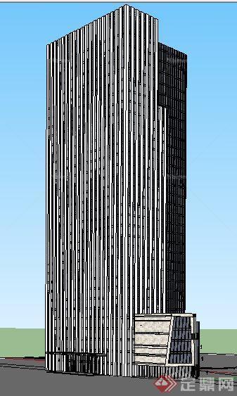 现代高层办公楼商务中心建筑su模型[原创]