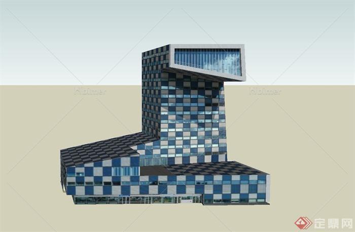 某现代卫星试验中心建筑设计SU模型