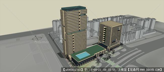 Sketch Up 精品模型----现代风格办公楼总部建筑