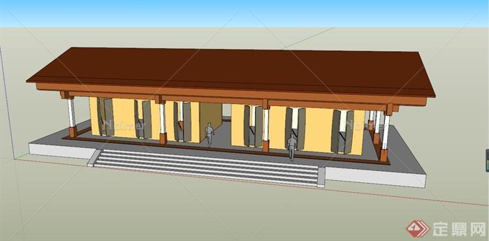 单层建筑设计SU模型