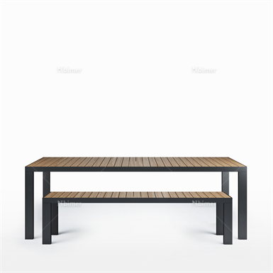 长方形木面餐桌