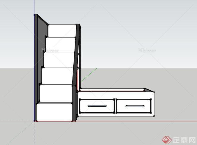 室内设计储物楼梯设计SU模型