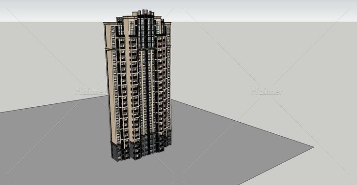 新古典风格高层住宅(73455)su模型下载