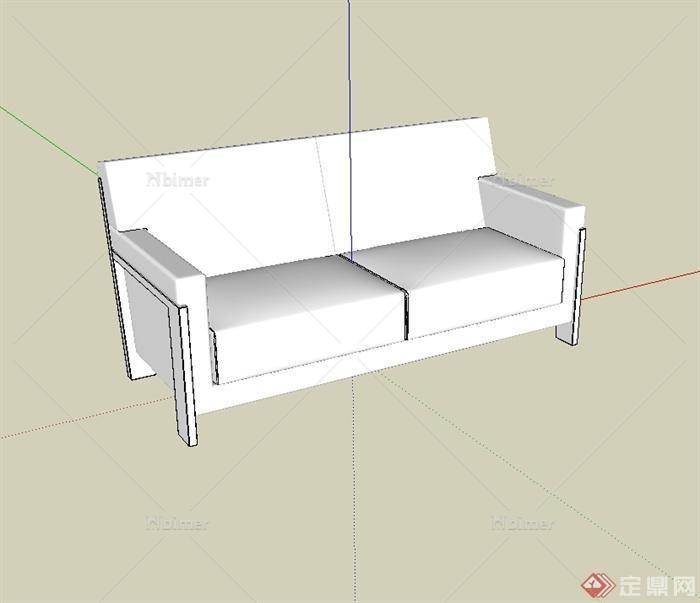 室内双人沙发设计su模型[原创]