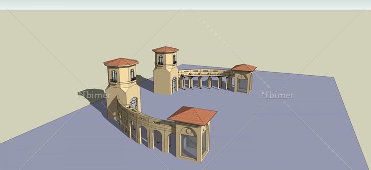 西班牙风格入口(50454)su模型下载