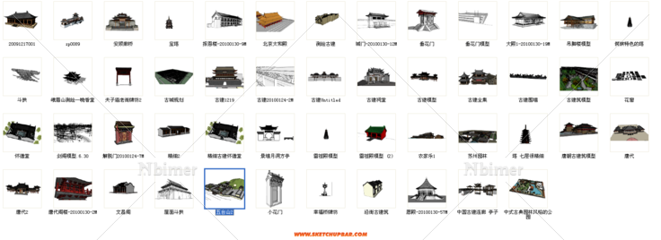 大量古代建筑模型