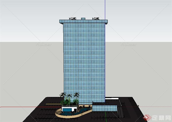 现代高层商业建筑设计SU模型
