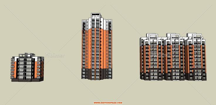 多层、小高层、高层住宅模型