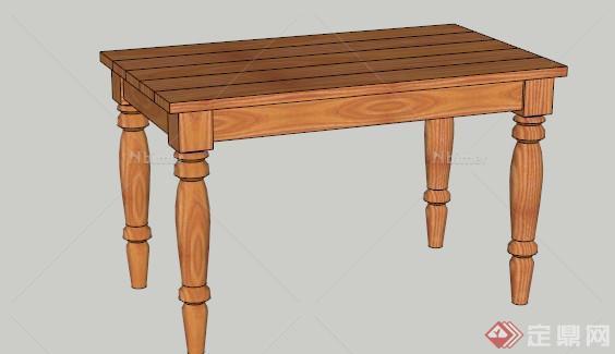 某中式简易木质桌子模型SU格式[原创]