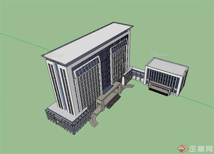 现代风格高层政府办公楼建筑设计su模型[原创]