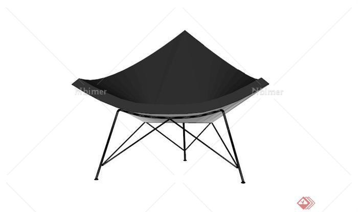 现代黑色三角形创意椅子SU模型