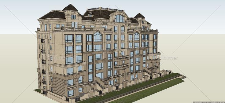 洋房15建筑设计方案su模型