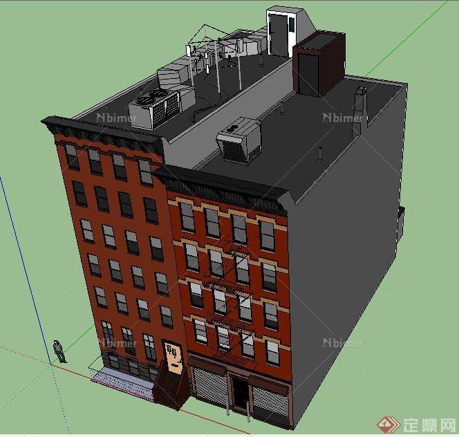 现代六层某教会建筑设计su模型