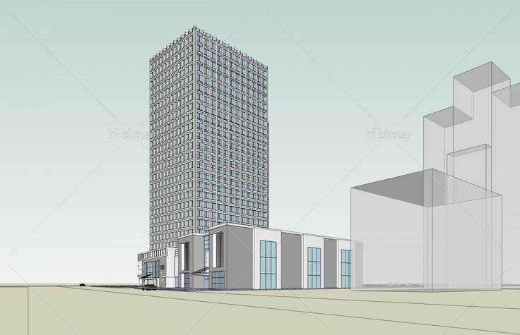 现代高层商业办公楼(38967)su模型下载