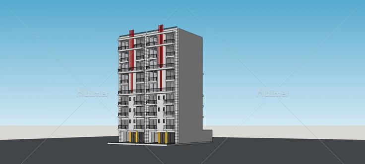 现代小高层住宅楼(80566)su模型下载