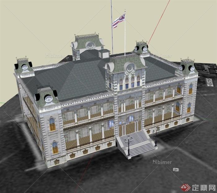 伊欧拉尼皇宫建筑设计SU模型