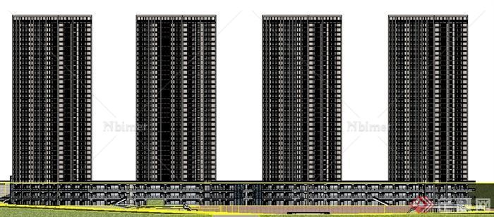 某现代高层居住区建筑设计SU模型