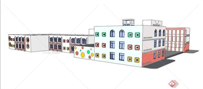 某学校窗户设计、建筑设计su模型[原创]