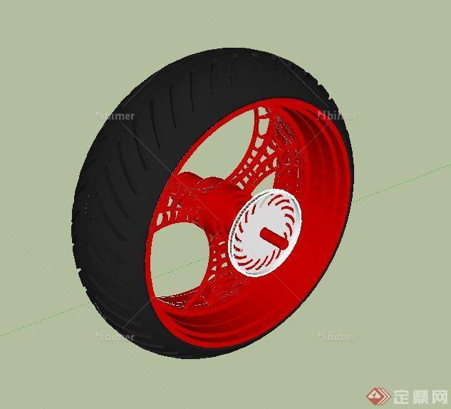 某汽车轮胎素材设计SU模型