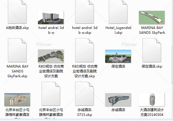多个高端酒店模型设计SU模型素材[原创]
